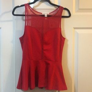 Red sleeveless top